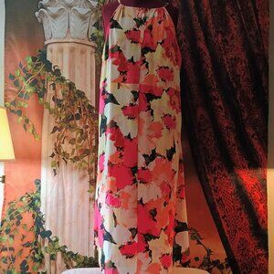 EUC: AVA & VIV Sze 3X Multicolor Floral V-Neck Halter Maxi Dress